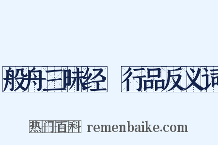 般舟三昧经·行品反义词是什么意思的图片